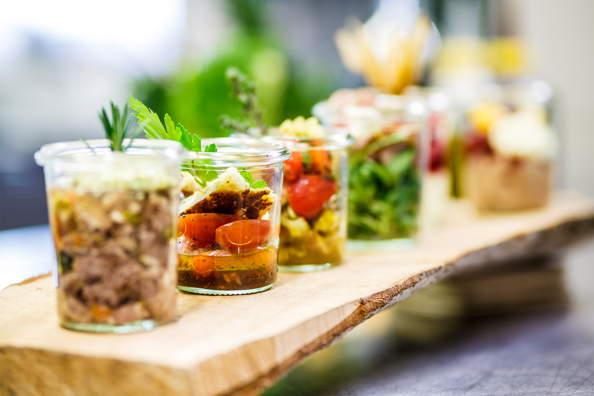 Il Plonner Dorf-Gasthof Wessling Antipasta Gläser
