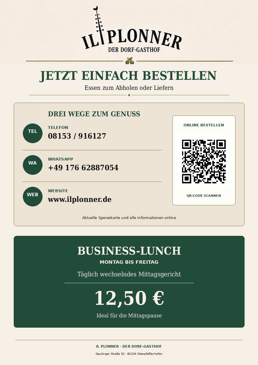 Jetzt einfach bestellen – Il Plonner: Abholung oder Lieferung